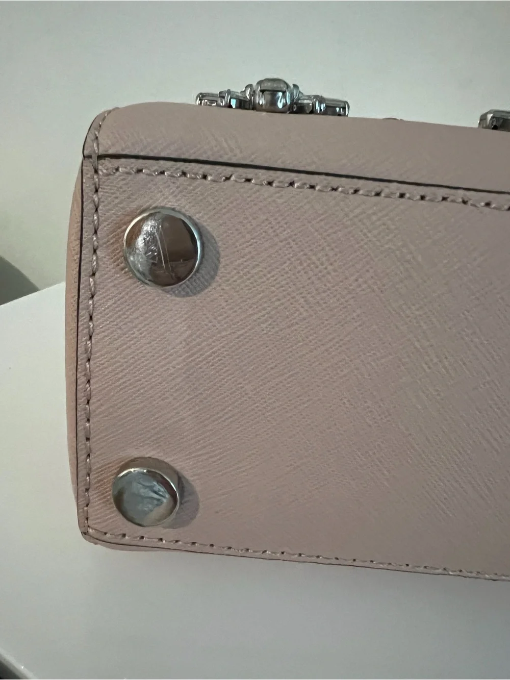 Michael Kors Blush Pink Crystal-Embellished Top-Handle Bag